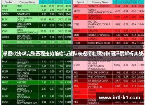 掌握欧协联完整赛程走势前瞻与球队表现精准预测指南深度解析实战
